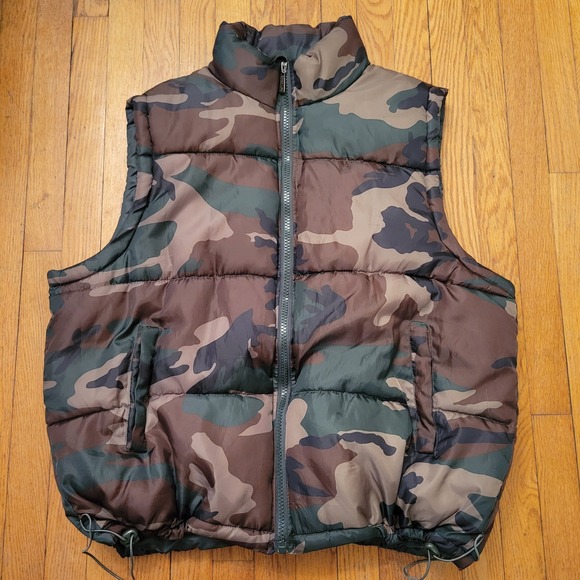 Regal Wear Other - Regal Wear Camo Puffer Vest Woodland Camouflage Zip Up 3XL Gorpcore Layering